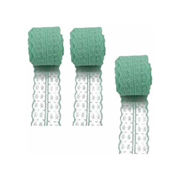 3 rollos de 10 yardas de cinta de encaje floral tela de