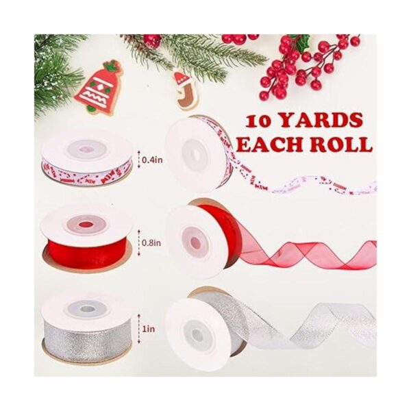 12 rollos de cinta de Navidad de 120 yardas de 38