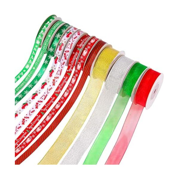 12 rollos de cinta de Navidad de 120 yardas de 38