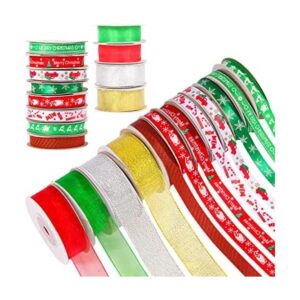 12 rollos de cinta de Navidad de 120 yardas de 38