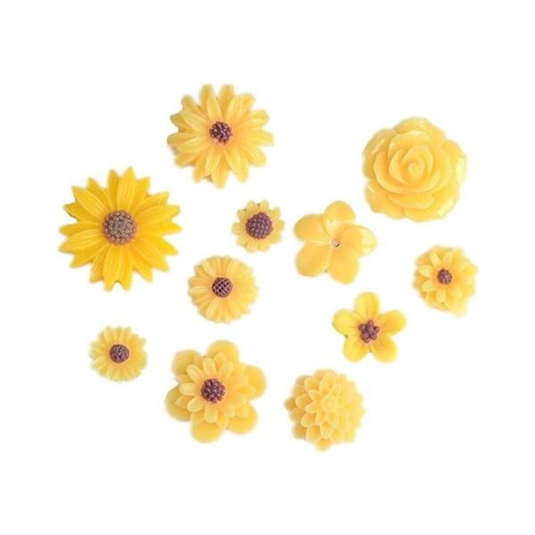 Paquete de 44 abalorios de flores de margaritas peonías de_3
