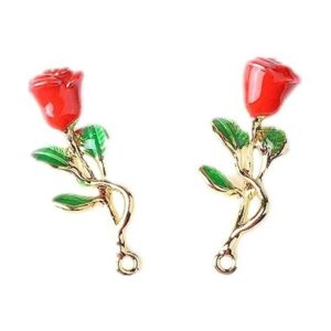 Zhiheng Paquete de 10 dijes de rosas 3D con flores de copa_1