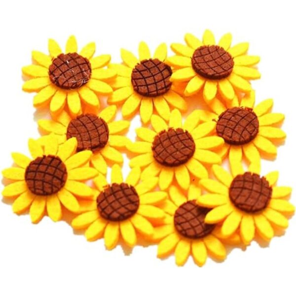 Surtido de 3 tamaños 30 piezas de fieltro de girasoles