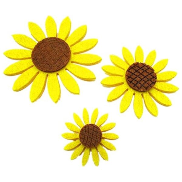 Surtido de 3 tamaños 30 piezas de fieltro de girasoles