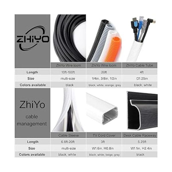ZhiYo Cubierta flexible de conducto de alambre de 10 pies_5