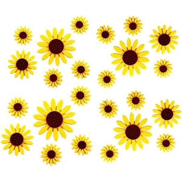 Surtido de 3 tamaños 30 piezas de fieltro de girasoles