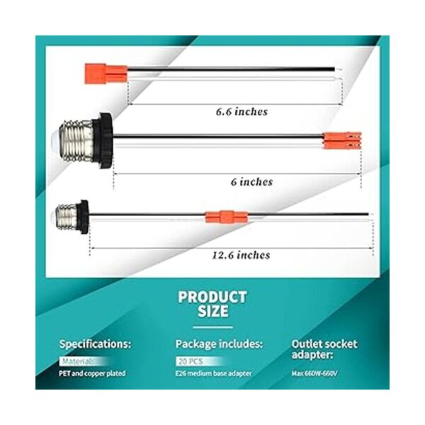 Paquete de 50 adaptadores de enchufe E26 base media_2
