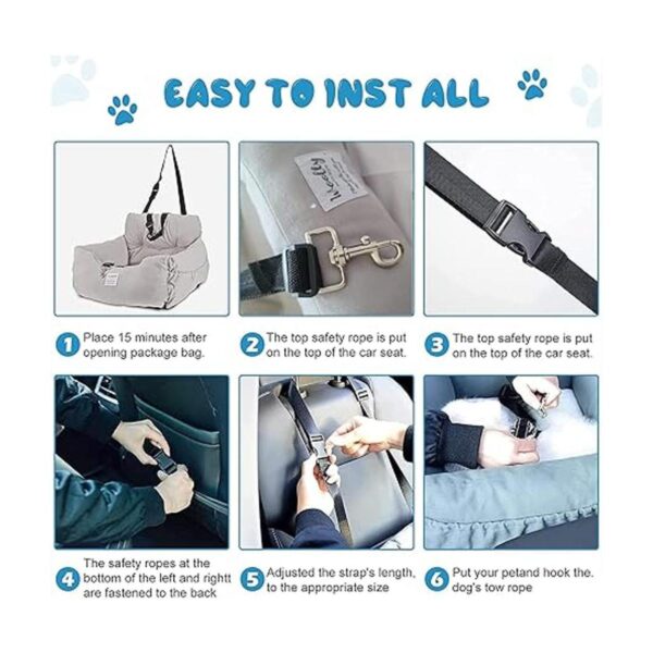 Aidou Asiento de coche para perro asiento elevador para_5