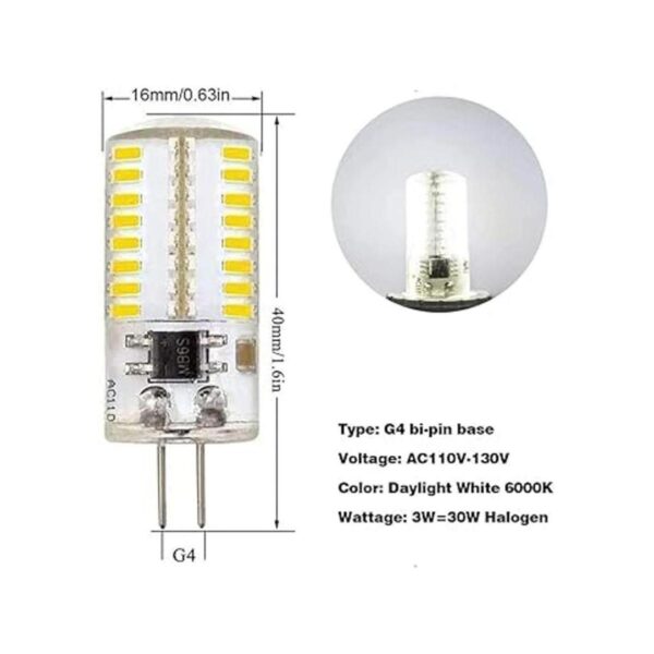 Bombilla LED G4 regulable blanca fría 6000 K 110 V130 V