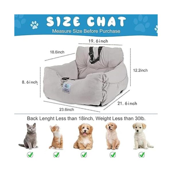 Aidou Asiento de coche para perro asiento elevador para_2