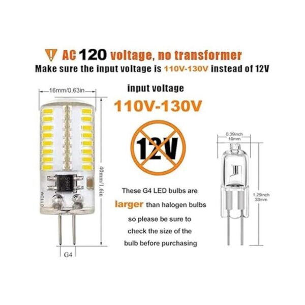 Bombilla LED G4 regulable blanca fría 6000 K 110 V130 V