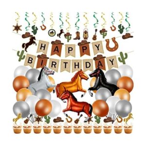 60 piezas de decoración de fiesta de cumpleaños de vaquero_1