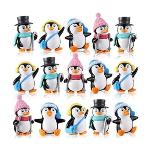 Bonitos personajes de pingino colección de figuras de_1