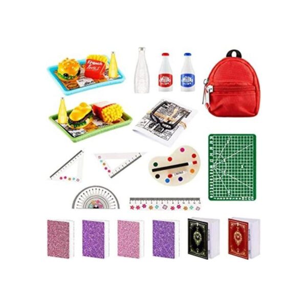 Juego de 17 piezas de mini material escolar para muñecas