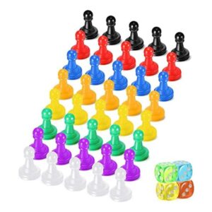 40 piezas de peón multicolor piezas de ajedrez de plástico