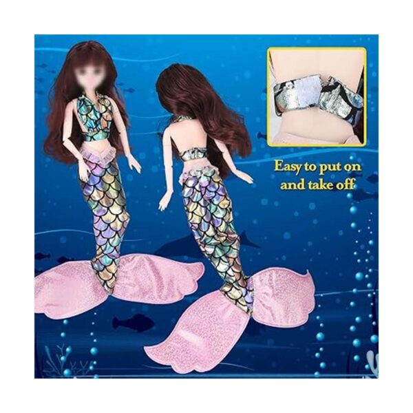 Juego de 3 accesorios de muñeca de sirena ropa de muñeca