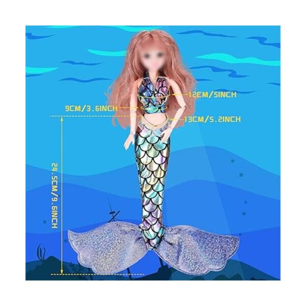 Juego de 3 accesorios de muñeca de sirena ropa de muñeca