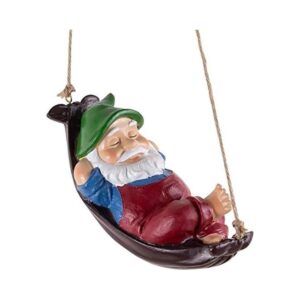 Divertida estatua colgante de gnomos de jardín hamaca de_1