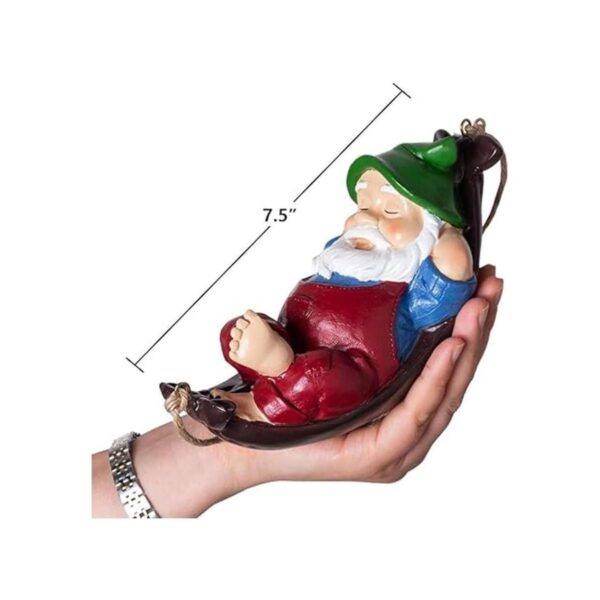 Divertida estatua colgante de gnomos de jardín hamaca de_2