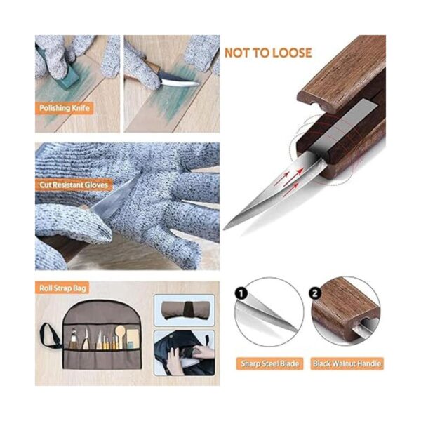Juego de herramientas de tallado de madera kit de 12