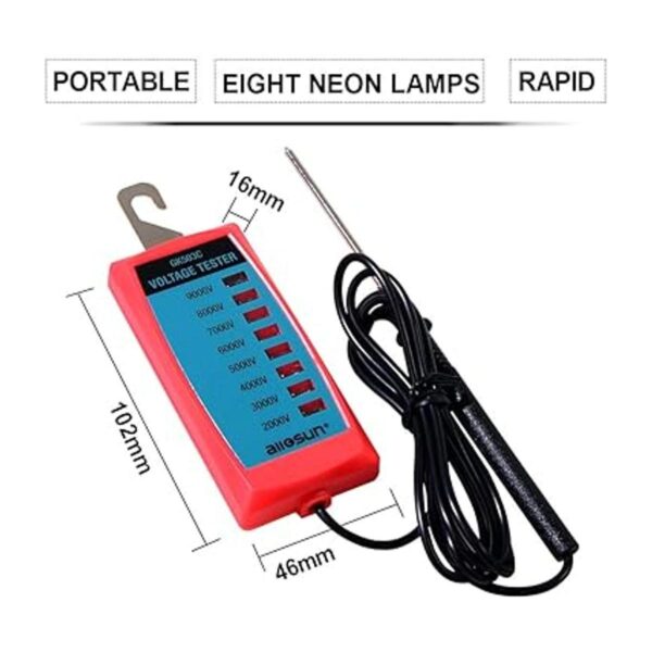 allsun LED Valla Tester eléctrico Voltaje Tester Max 9000 V