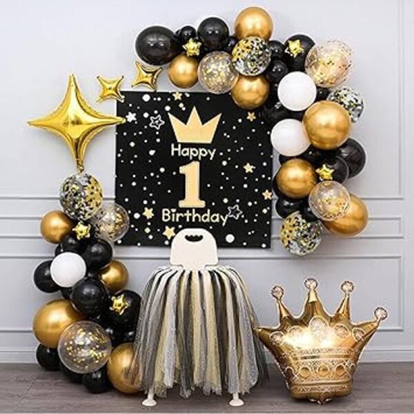 Globos de confeti de Zesliwy oro negro 50 unidades_6