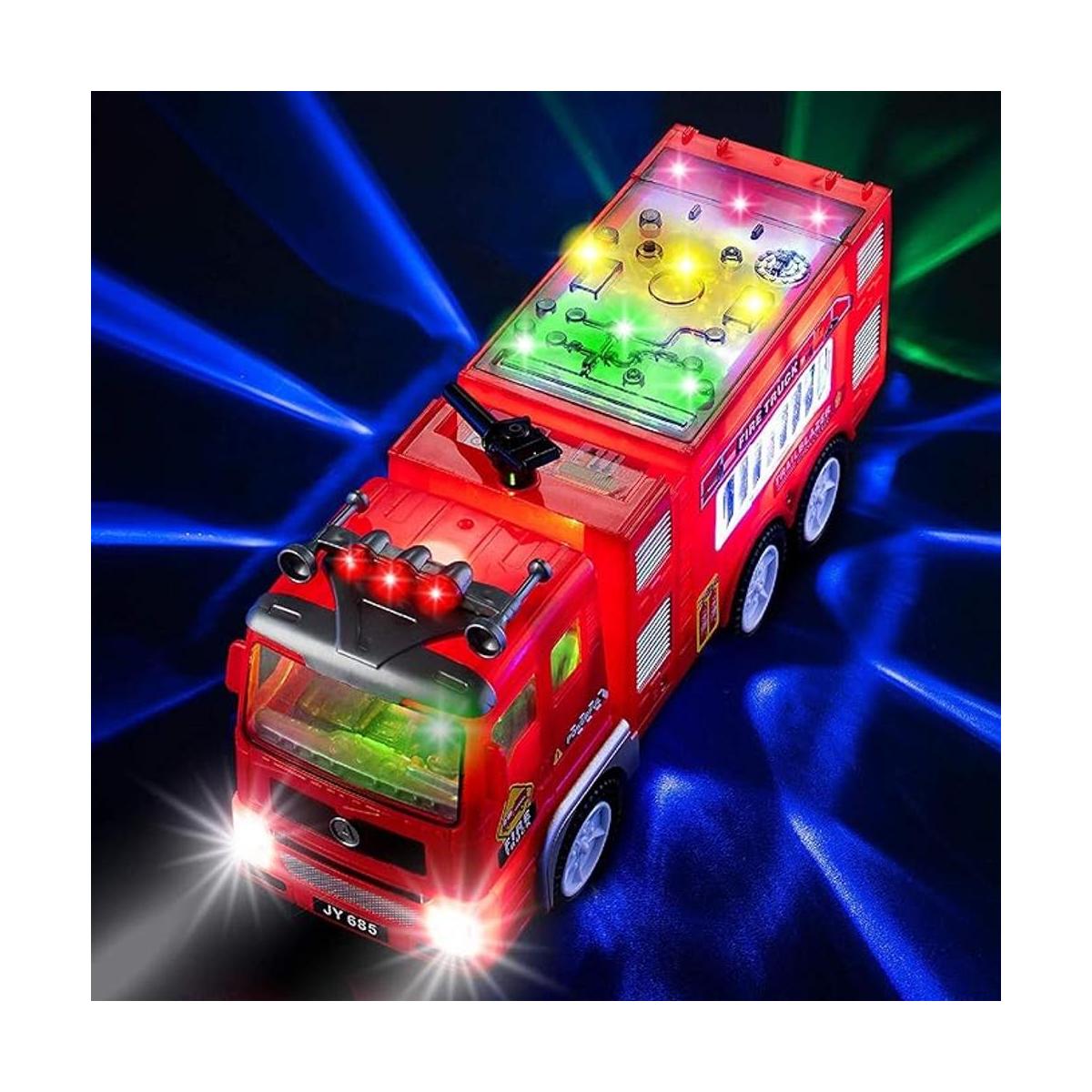 Camión de bomberos eléctrico para niños con luces 4D