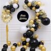Globos de confeti de Zesliwy oro negro 50 unidades_5