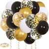Globos de confeti de Zesliwy oro negro 50 unidades_1