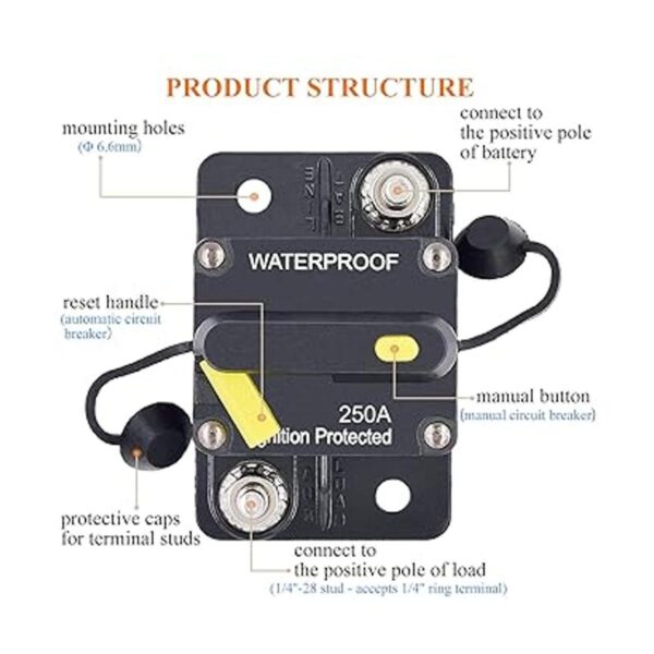 Zesugo Disyuntor de 250 amperios con reinicio manual DC_2