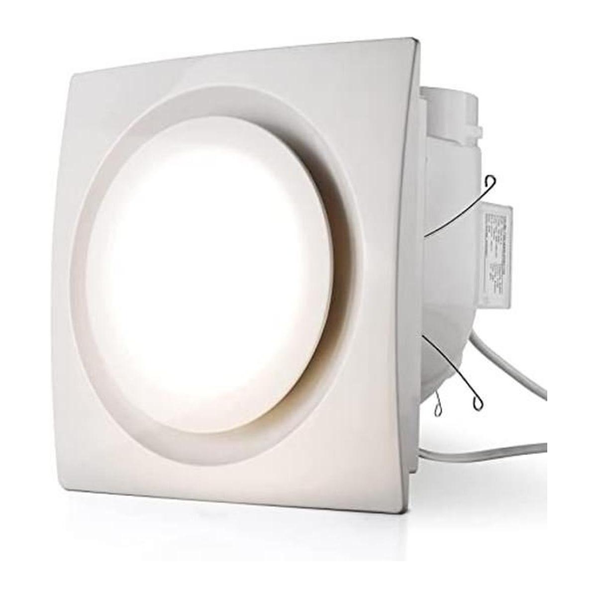 Extractor para baño con luz LED ventilador cuadrado