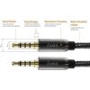 Zeskit Premium 0.138 in Jack macho a macho AUX Cable de_2