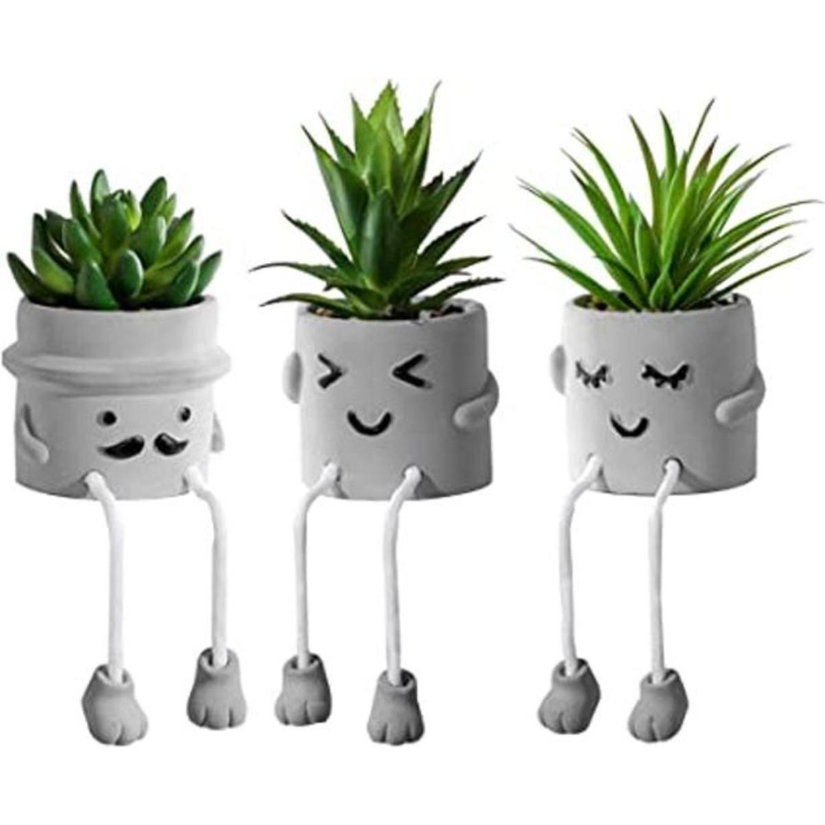 zerzsy 3 plantas suculentas artificiales creativas con