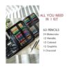 Zenacolor Juego de 74 dibujos kit de arte profesional_4