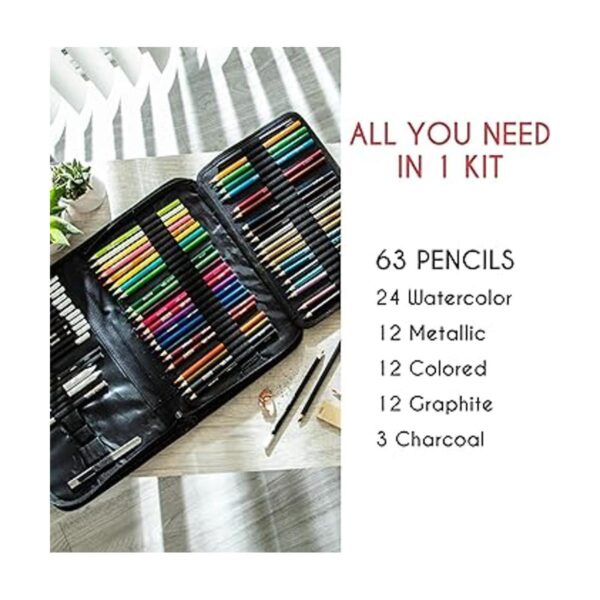 Zenacolor Juego de 74 dibujos kit de arte profesional_4