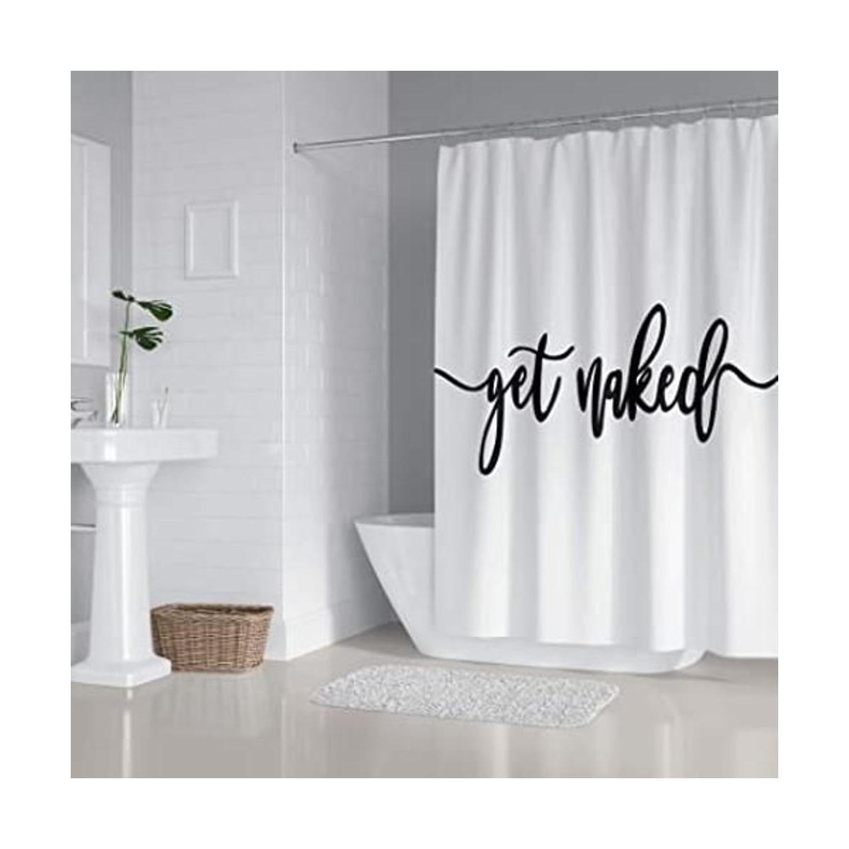 Zengmei Juego de cortinas de ducha Get Naked de 70 x 70