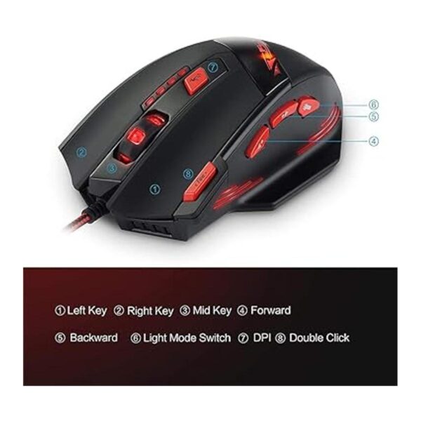 Zelotes Ratón para juegos ratón con cable de PC 9200DPI_2