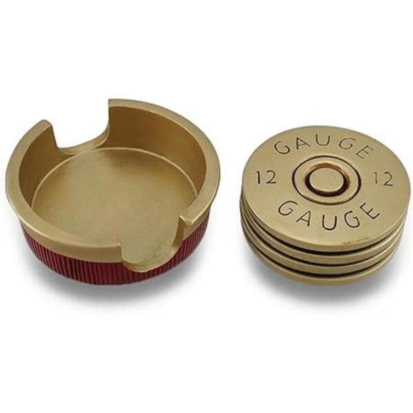 Juego de posavasos de 4 piezas de calibre 12 con base_2