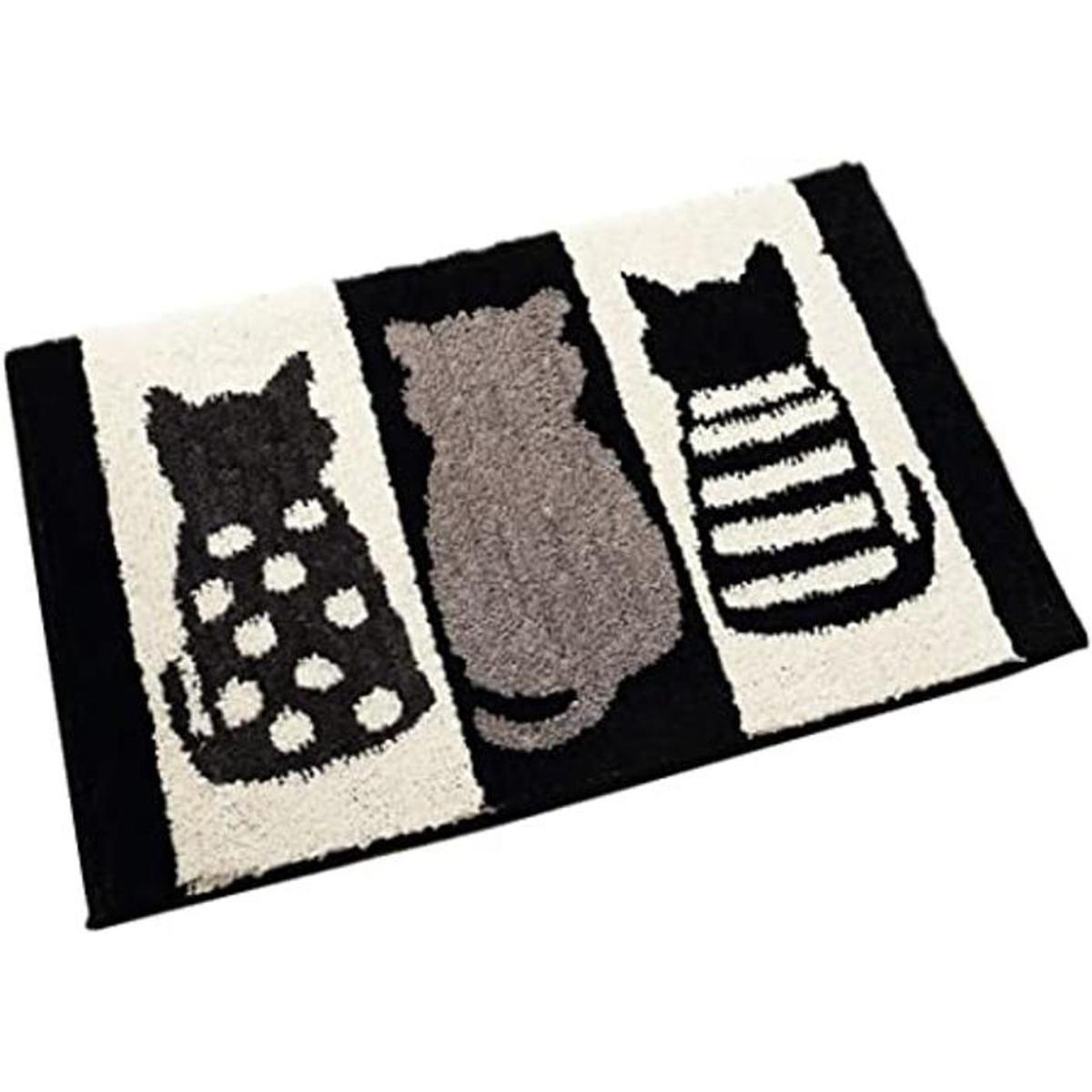 ZebraSmile Alfombra de baño para gatos antideslizante
