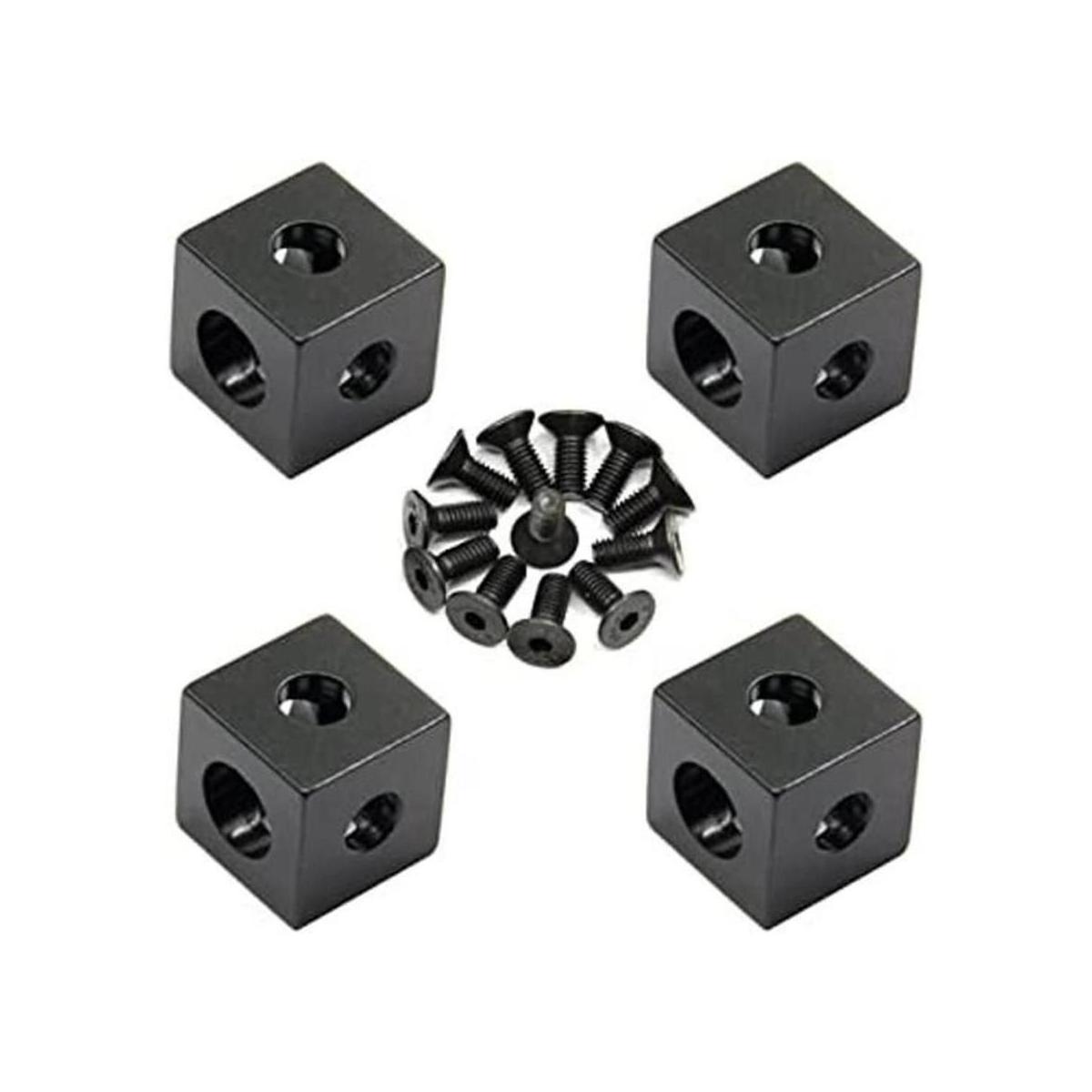 Zeberoxyz 4 piezas de soporte de esquina cubo negro con