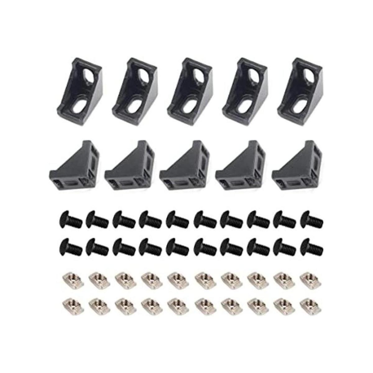 Zeberoxyz 2028 10 soportes de ángulo recto negro con