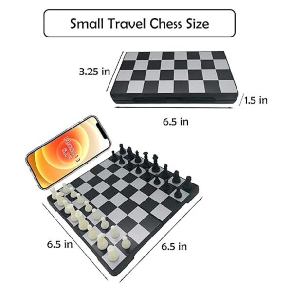ZeJlo Mini Chess Set 6.5 Portable Folding Chess Board_2
