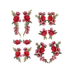 12 paquetes de parches retro de flores frescas grandes