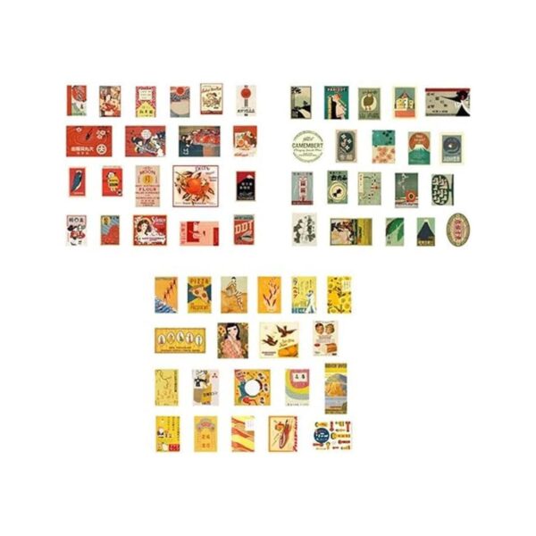 Juego de 60 calcomanías de papel vintage de estilo_2