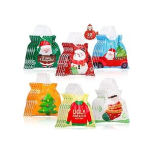 Zayvor Paquete de 30 bolsas con cordón de Navidad bolsas_1