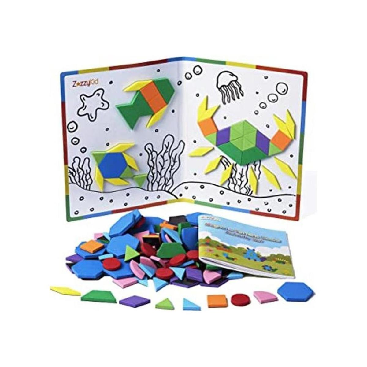 ZazzyKid Kids Juego de bloques de patrón magnético 216