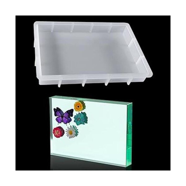 Zayookey Moldes rectangulares de silicona de resina epoxi