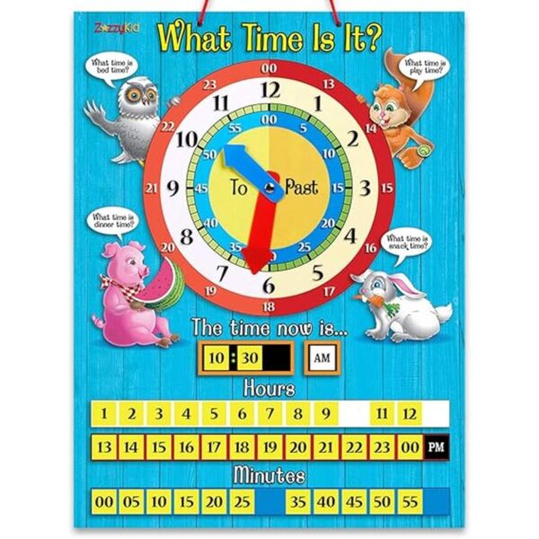 ZazzyKid Tell Time Reloj de enseñanza para niños 12.6 x_1