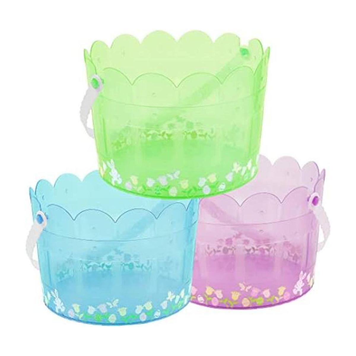 Zcaukya Juego de 3 cubos de Pascua para la caza de huevos
