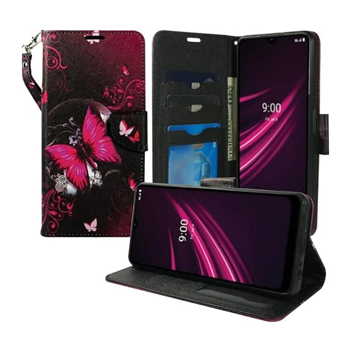 ZASE TMobile REVVL 6 PRO 5G Funda tipo cartera de piel